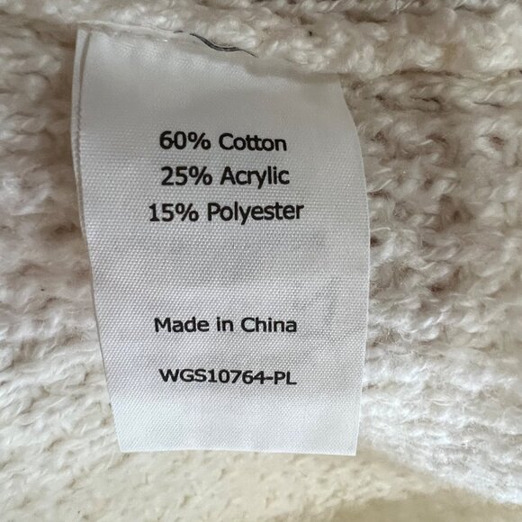 Market & Spruce Colorblock Cowl Neck Waffle Knit Sweater Cream Tan Size 3X NWT - Picture 9 of 11